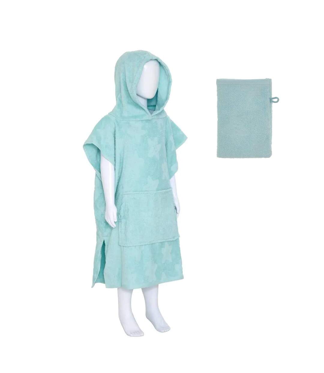 Cape de Bain Enfant & Gant de Toilette Mer Bleu-1