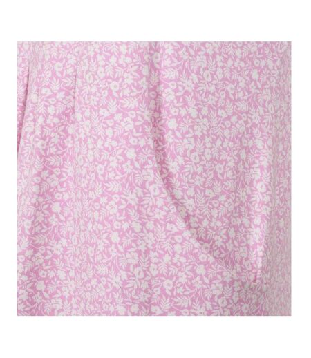 Womens/ladies Ditsy Print Tunic Top Pink Lazy Jacks