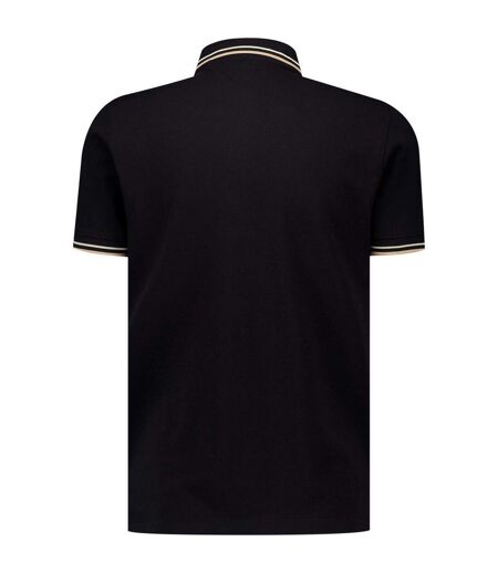 Polo Motif/style Rayure Fil Teint Classic Homme Noir Sable Lambretta