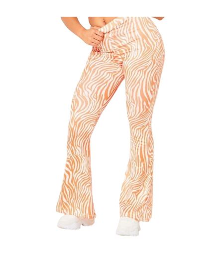 Pantalon Motif/style Imprimé Zèbre Femme Orange Missy Empire