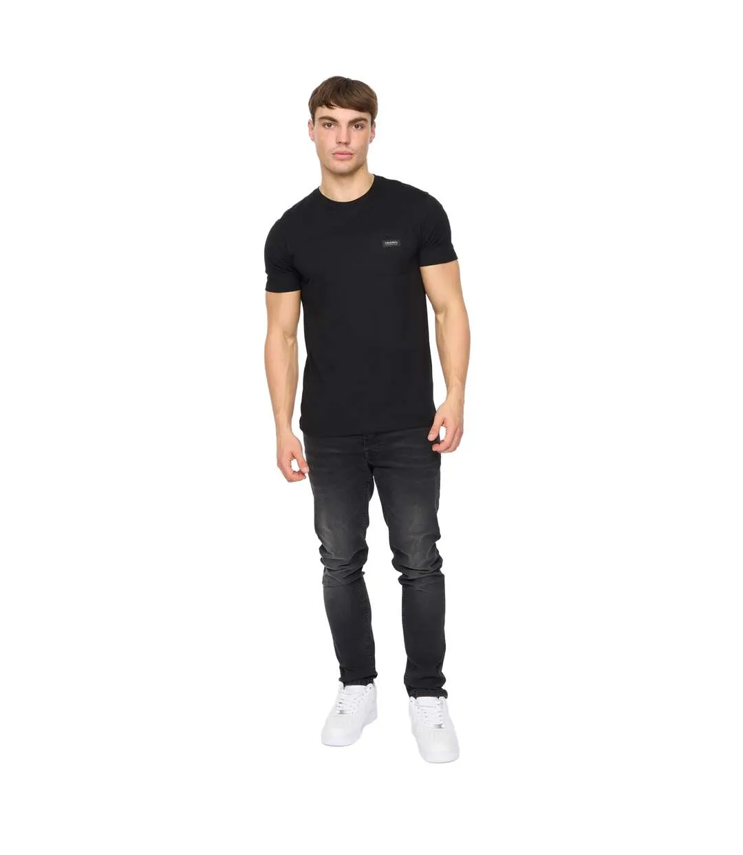 Mens Carritore T-shirt Black Crosshatch-1