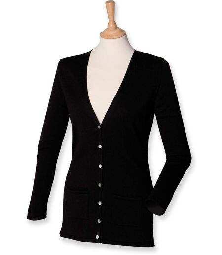 Gilet boutonné cardigan - FEMME - H723 - noir