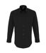 Unisex adult poplin stretch long-sleeved shirt black Premier-1