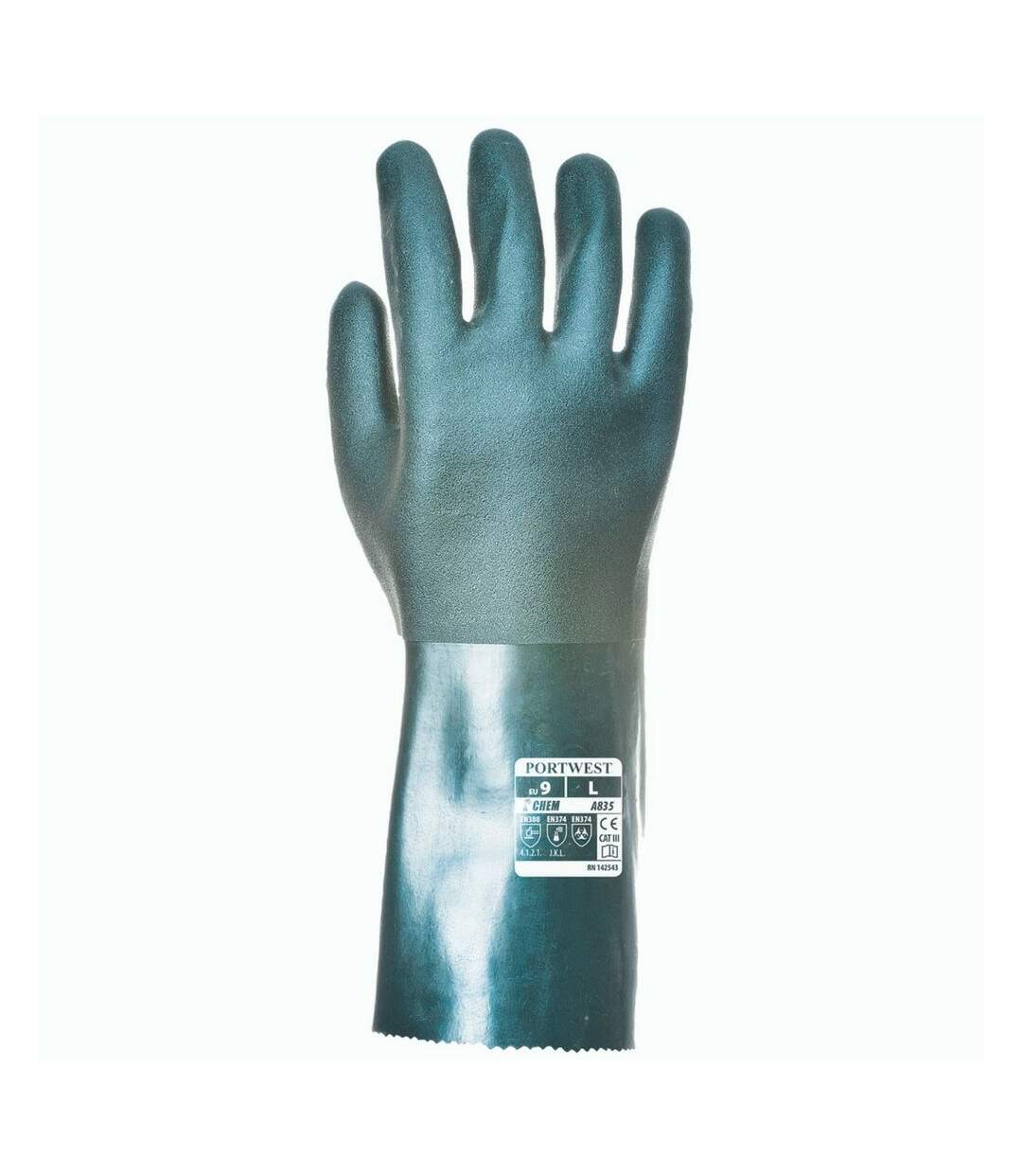 Gants PVC 35cm double trempage taille 10/XL Portwest-1