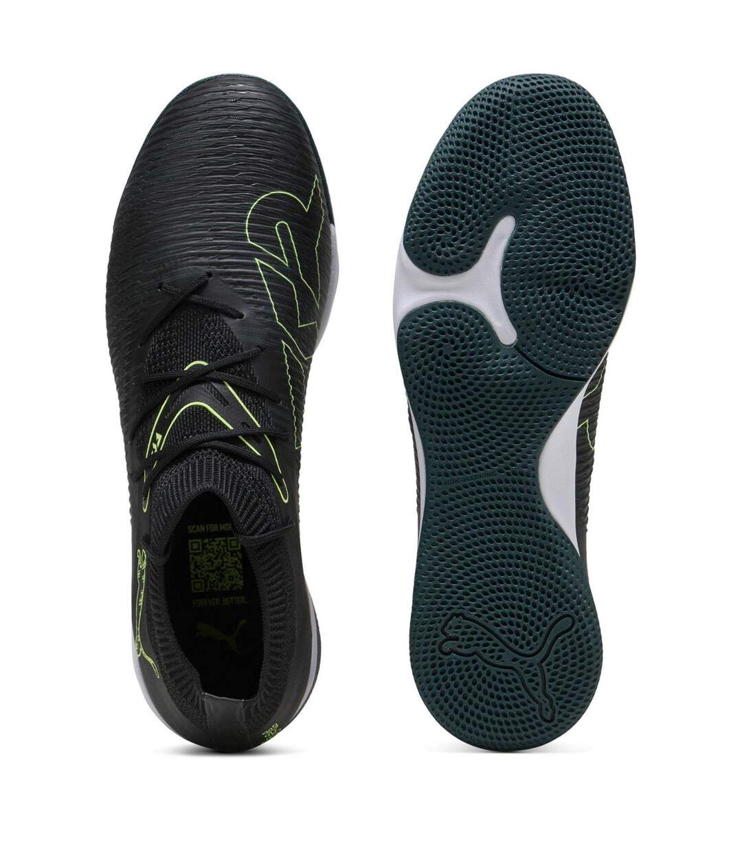 Mens Future 8 Match Flat Indoor Football Shoes  Black Puma-3