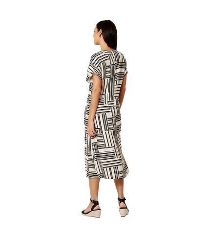 Womens/ladies geometric midi dress white/black Principles