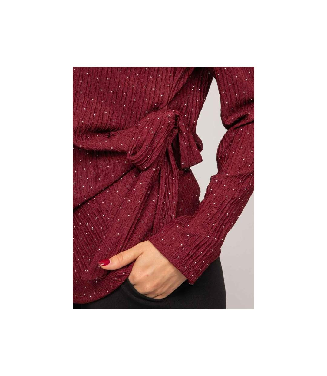 Top strass plissé noeud FARIE - Dona X Lisa-3