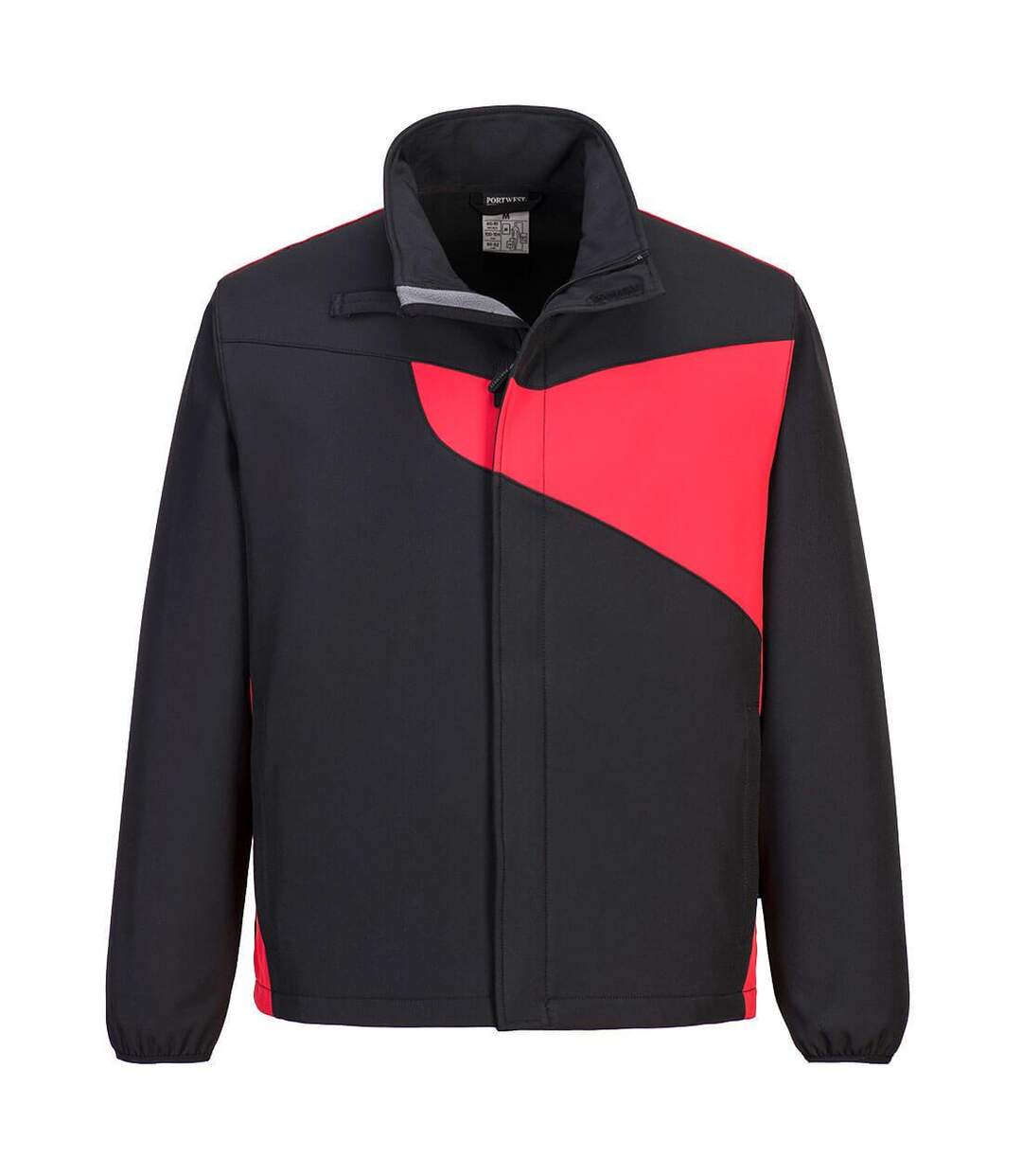 Mens pw2 softshell jacket black/red Portwest