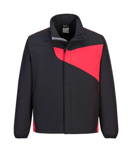 Portwest Mens PW2 Softshell Jacket (Black/Red)