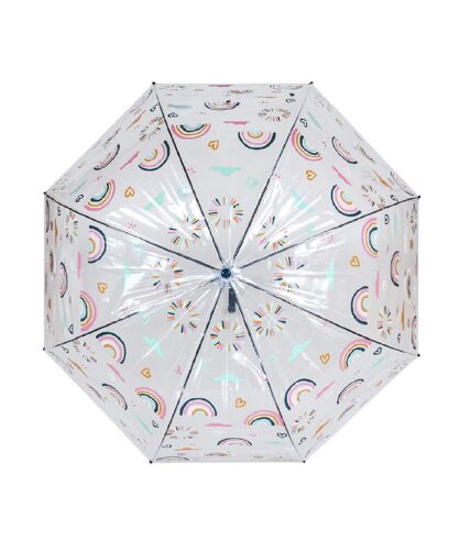 Susino Parapluie dôme arc-en-ciel et cœurs pour femmes/dames (Clair) (Taille unique) - UTUT1370
