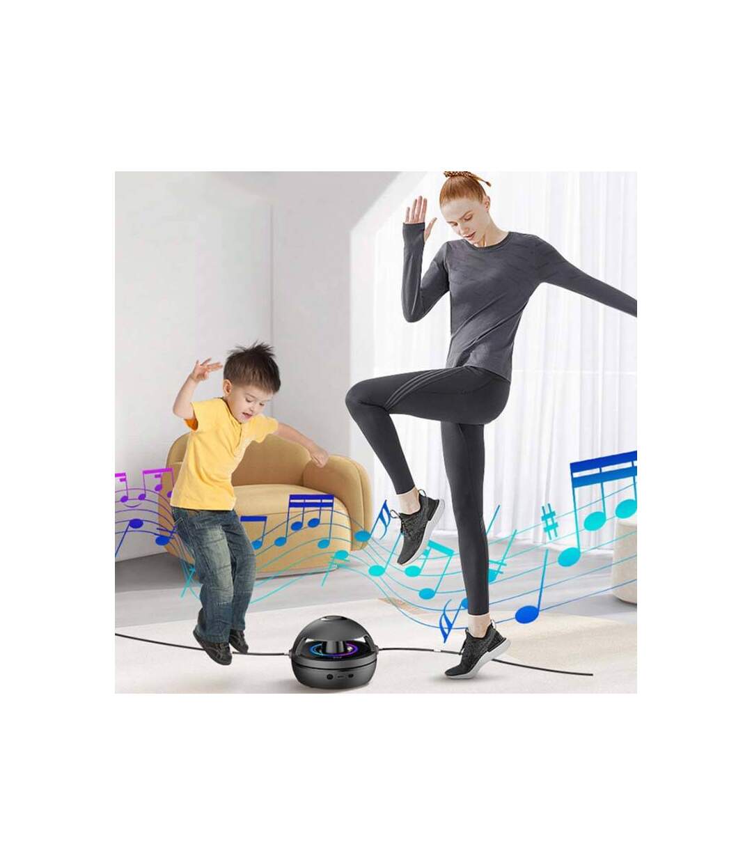 Corde à sauter horizontale avec système audio Bluetooth Dual Jump-4