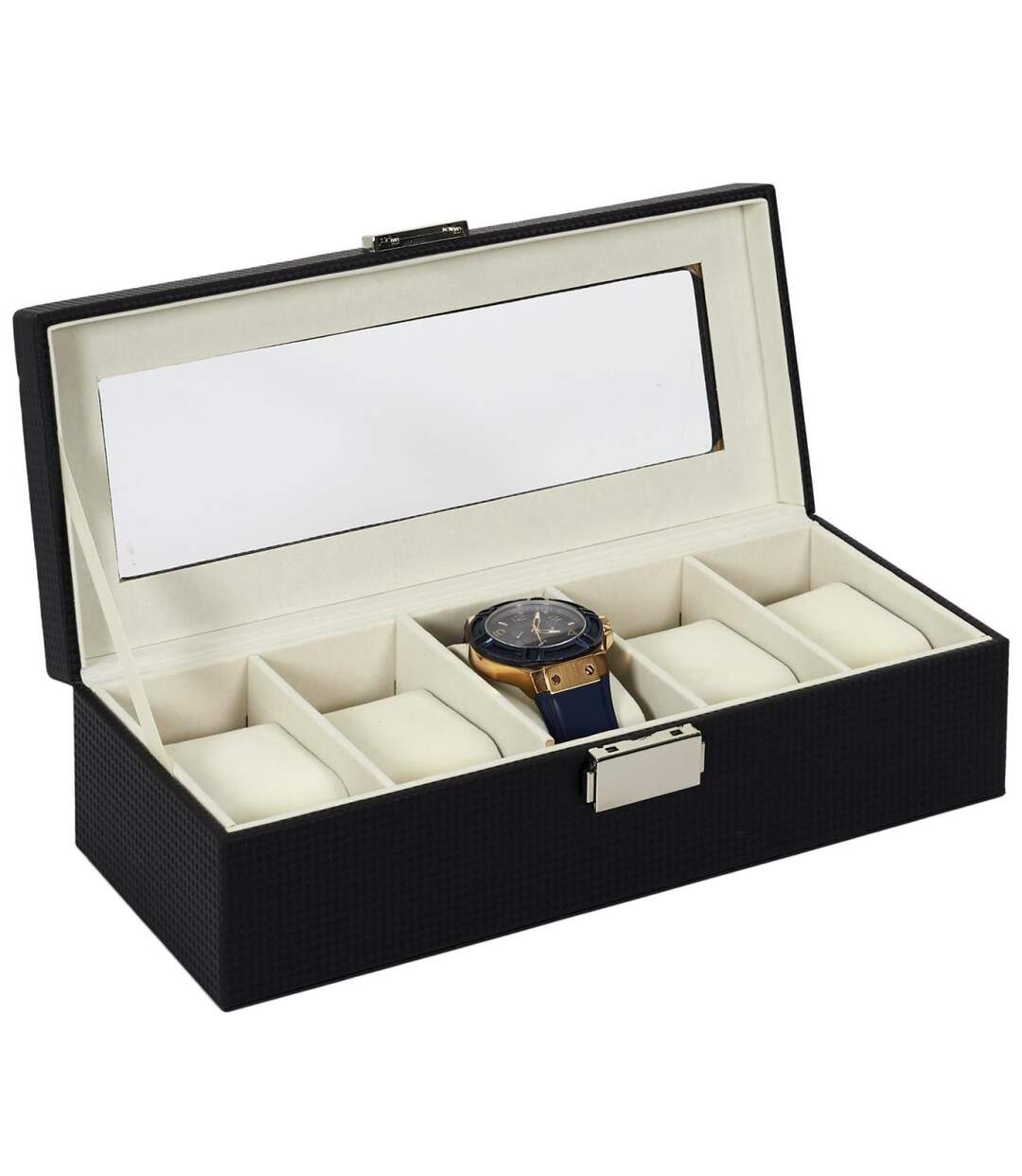 Boîte à Bijoux Déco 5 Montres 29cm Noir-5
