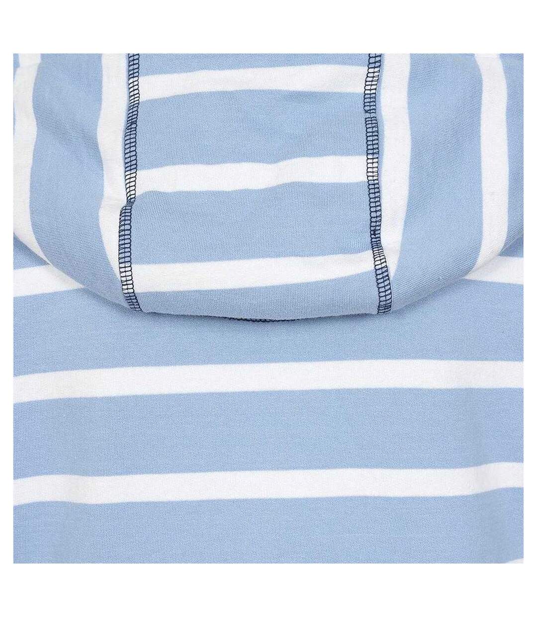 Womens/ladies Striped Full Zip Hoodie Sky Lazy Jacks-4
