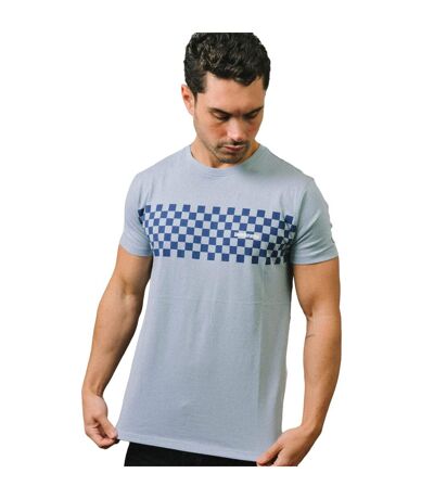 Mens Aw24 Two Tone Panelled T-shirt Dusky Blue Dark Blue Lambretta