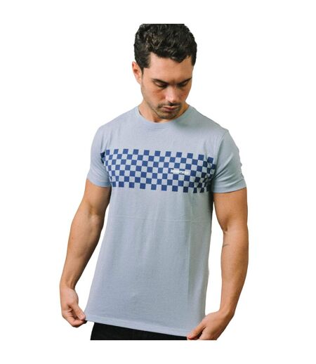 Mens Aw24 Two Tone Panelled T-shirt Dusky Blue Dark Blue Lambretta