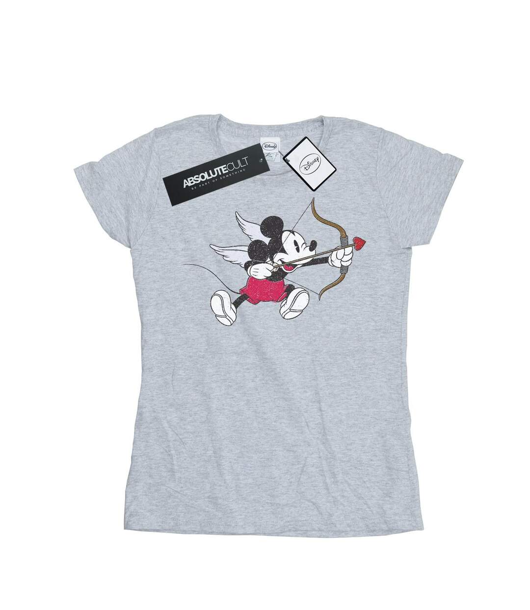 Disney T-shirt en coton Femme/Madame Mickey Mouse Love Cherub (Gris sportif) - UTBI32323-1
