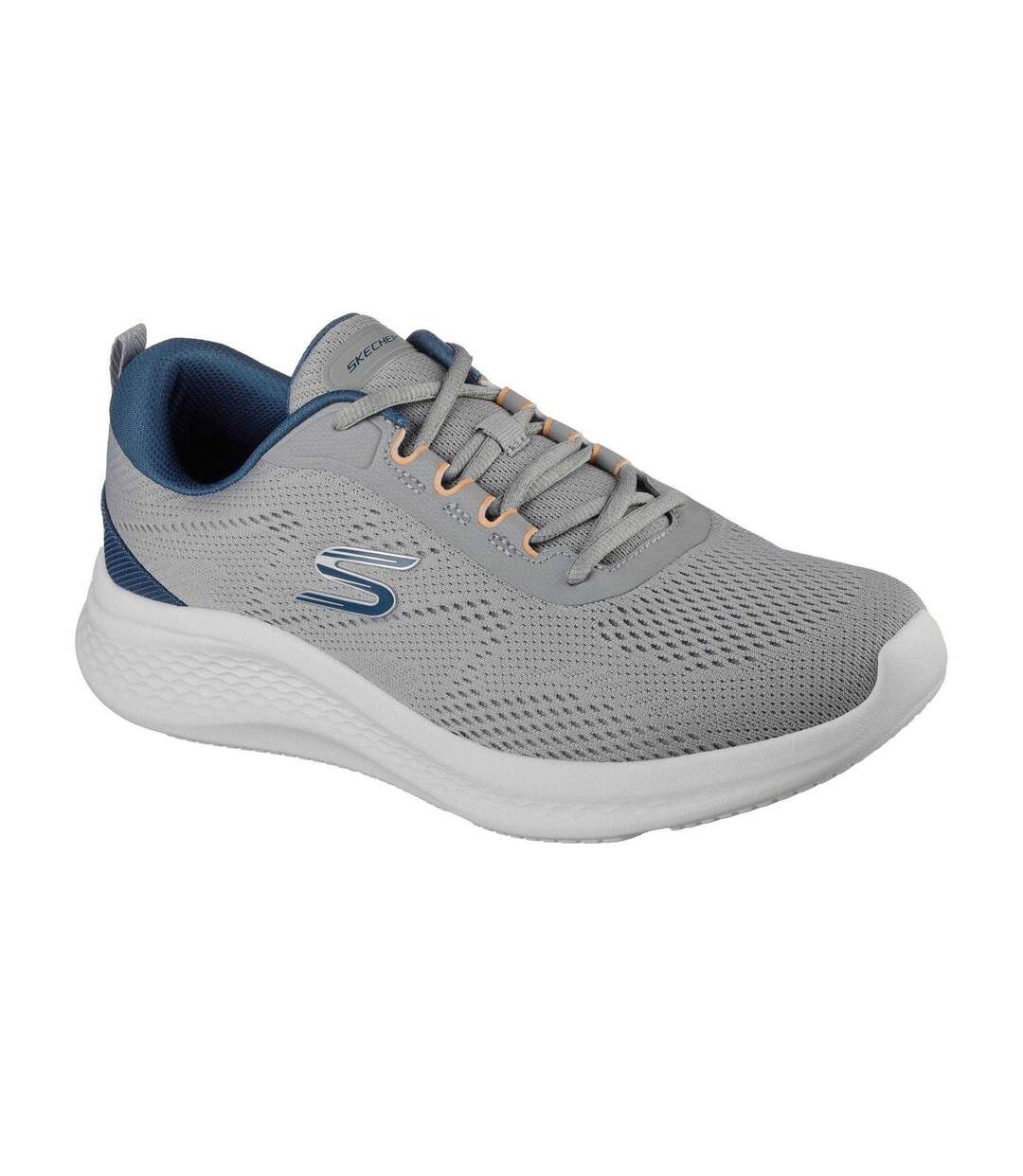 Mens Go Run Consistent Mesh Low Trainers Grey Blue Skechers-1