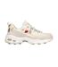 Womens/ladies Dlites Christmas Suede Trainers Off White Skechers-1