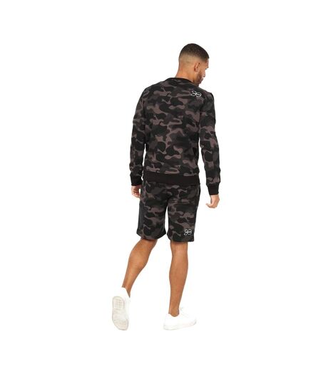 Mens velmax camo crew neck sweatshirt dark camo Crosshatch