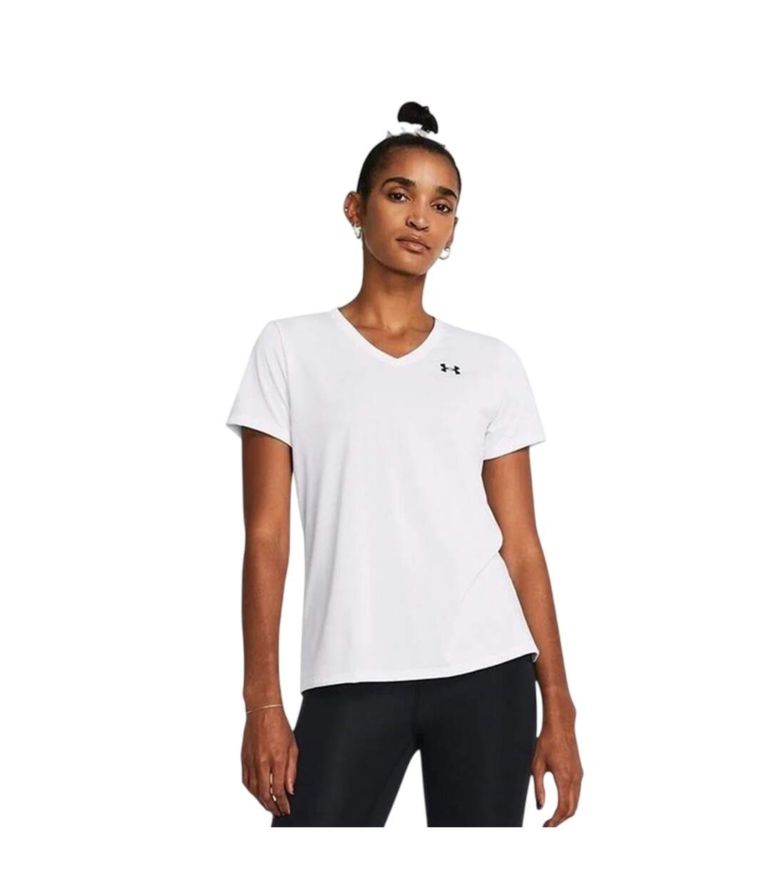 Womens/ladies V Neck T-shirt White Under Armour-4
