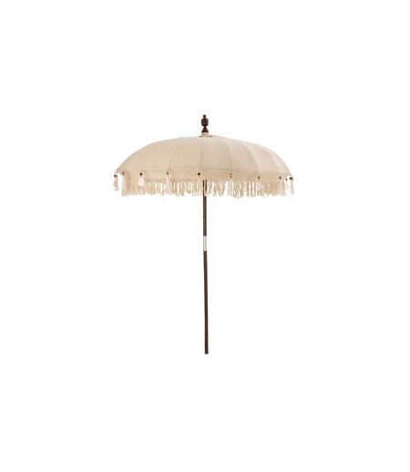 Parasol Déco Pompons & Coquillages 250cm Beige