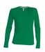 T-shirt manches longues col V - K382 - vert kelly - femme