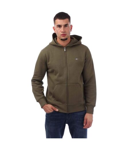 Veste À Capuche Style Logo Bouclier Homme Vert Gant