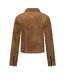 Womens/ladies Suede Biker Jacket Tan Elle-2