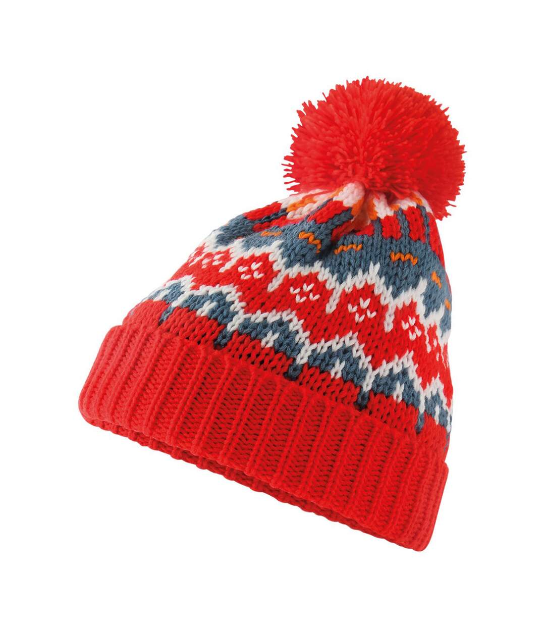 Bonnet Ski Motif/style Rétro Adulte Rouge Vif Beechfield-2