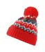 Bonnet Ski Motif/style Rétro Adulte Rouge Vif Beechfield-2