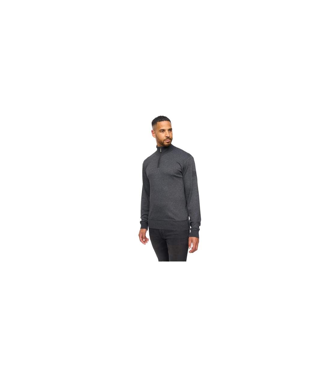 Mens Delloway Funnel Neck Jumper Black Marl Bewley & Ritch-1
