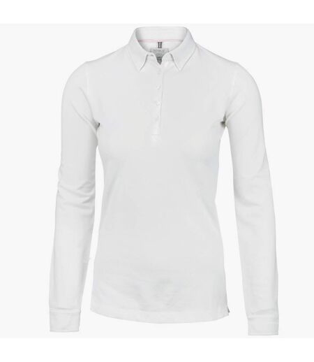 Nimbus Womens/Ladies Carlington Deluxe Long Sleeve Polo Shirt (White) - UTRW5652