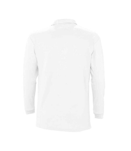 Unisex Adult Winter Ii Long-sleeved Polo Shirt White SOLS