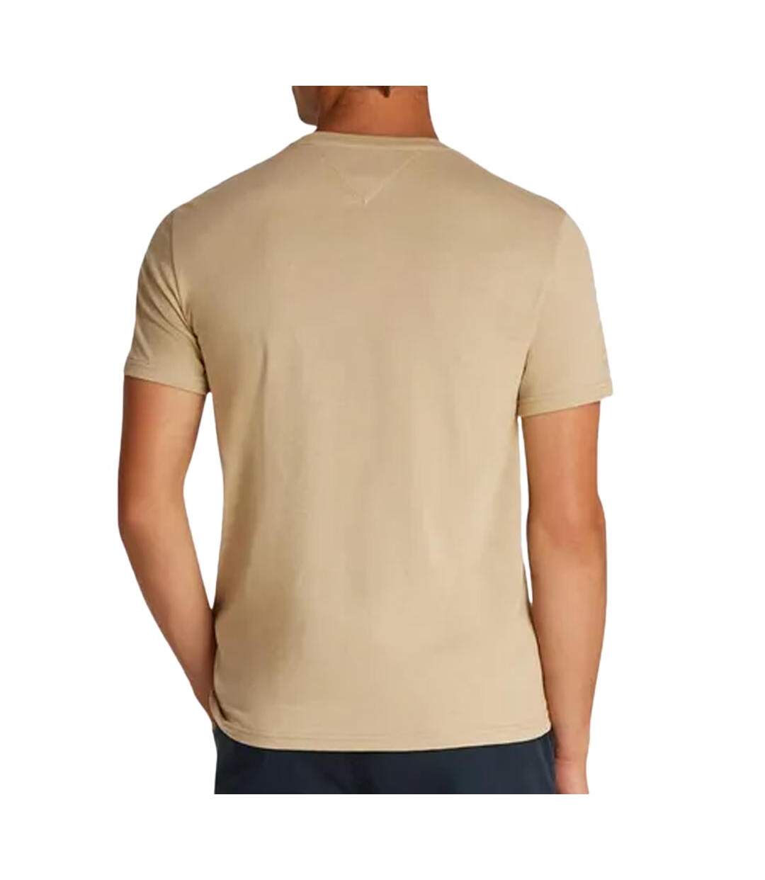 T-Shirt marron homme tommy hilfiger slim jersey-2
