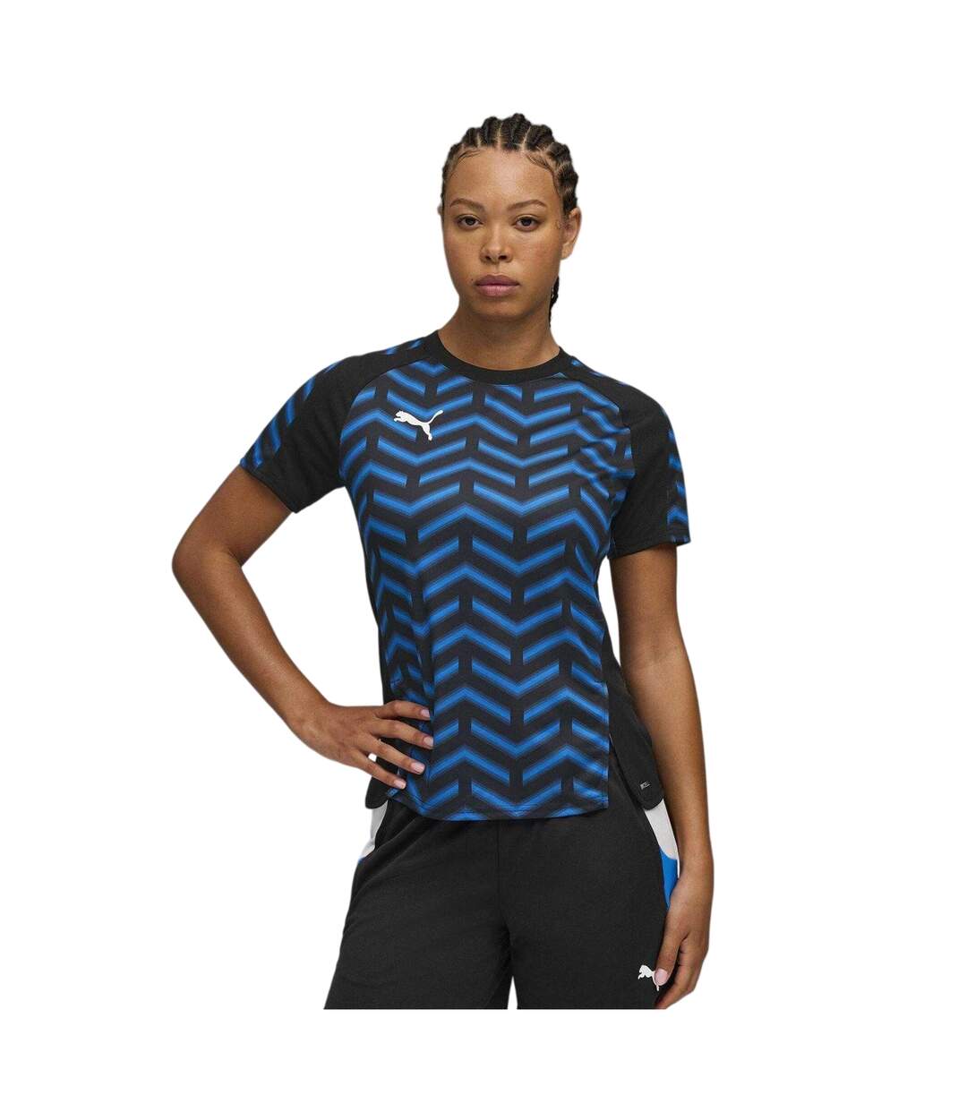 Womens/ladies Training T-shirt Black Blue Puma-4