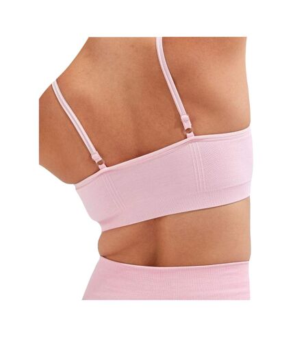 Womens/ladies melange seamless 3d sports bra light pink TriDri