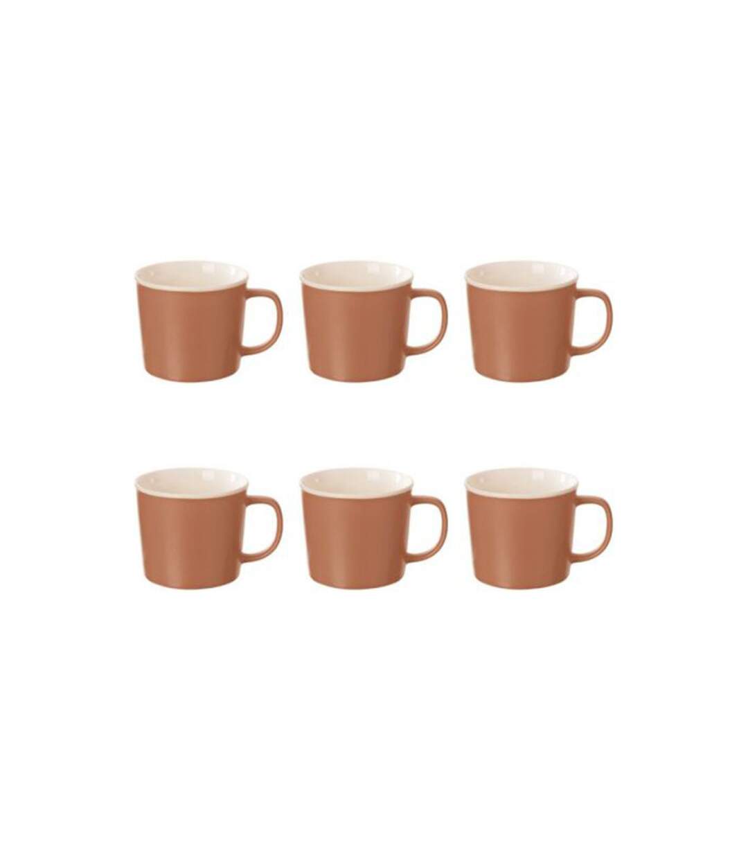 Lot de 6 Mugs en Porcelaine Nature 38cl Terracotta-1