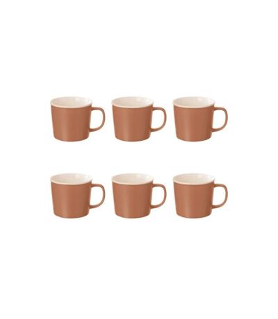 Lot de 6 Mugs en Porcelaine Nature 38cl Terracotta