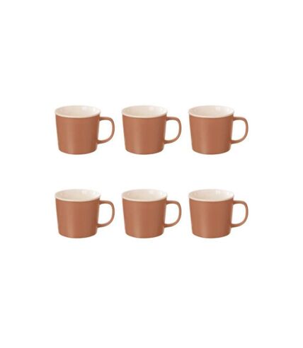 Lot de 6 Mugs en Porcelaine Nature 38cl Terracotta