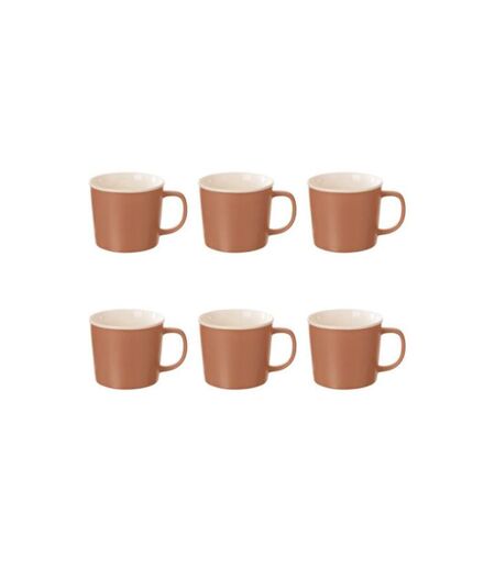 Lot de 6 Mugs en Porcelaine Nature 38cl Terracotta