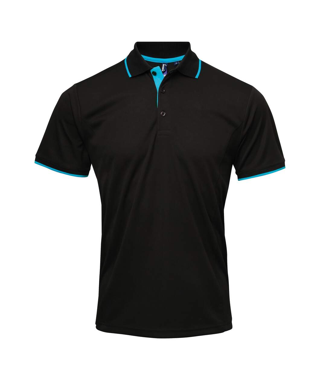 Polo Hommes Noir Turquoise Premier-1