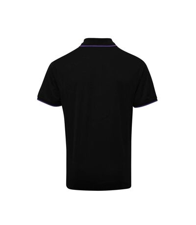 Premier Mens Contrast Coolchecker Polo Shirt (Black/Turquoise) - UTRW5520