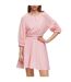 Robe Courte Manches À Volume Motif/style Découpé Femme Rose Hugo-3