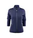 Womens/ladies Powerslide Zipped Sweat Jacket Navy Printer RED-1