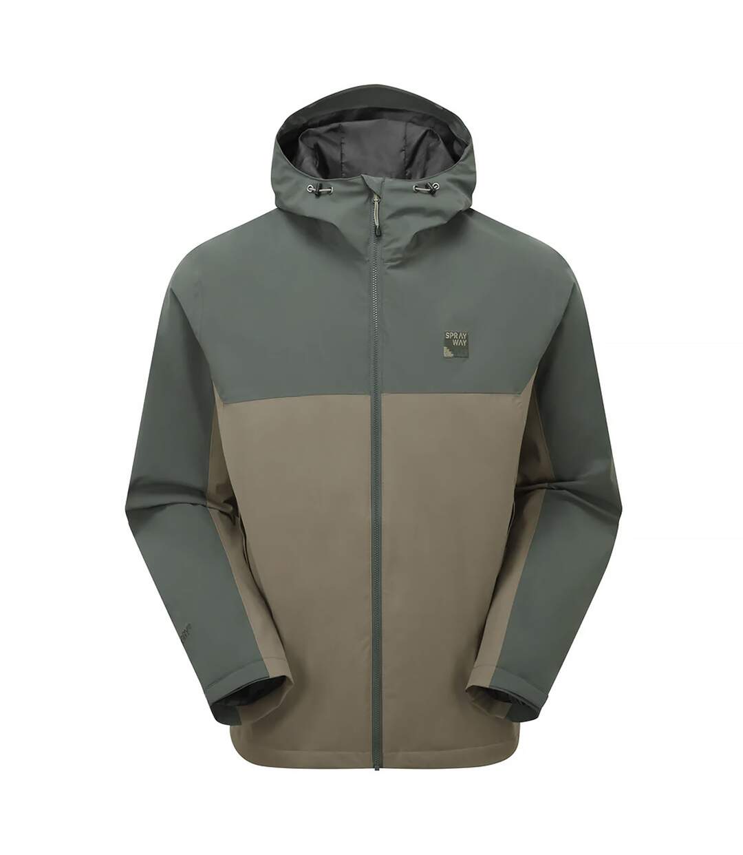 Mens Lightweight Waterproof Hiking Jacket with Hood Half Zip Rain Shell Coat-1