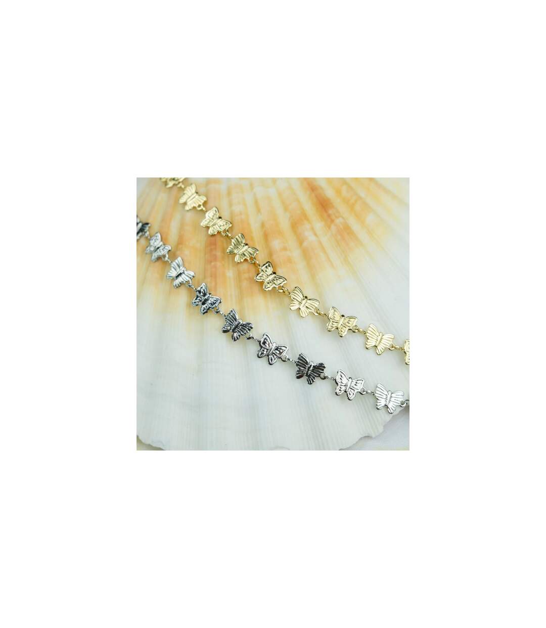 Butterfly Charm Thin Slim Promise Animal Themed Stacking Bracelet-3