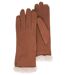Isotoner Gants femme en cuir de chèvre velours, doublés en imitation fourrure-4