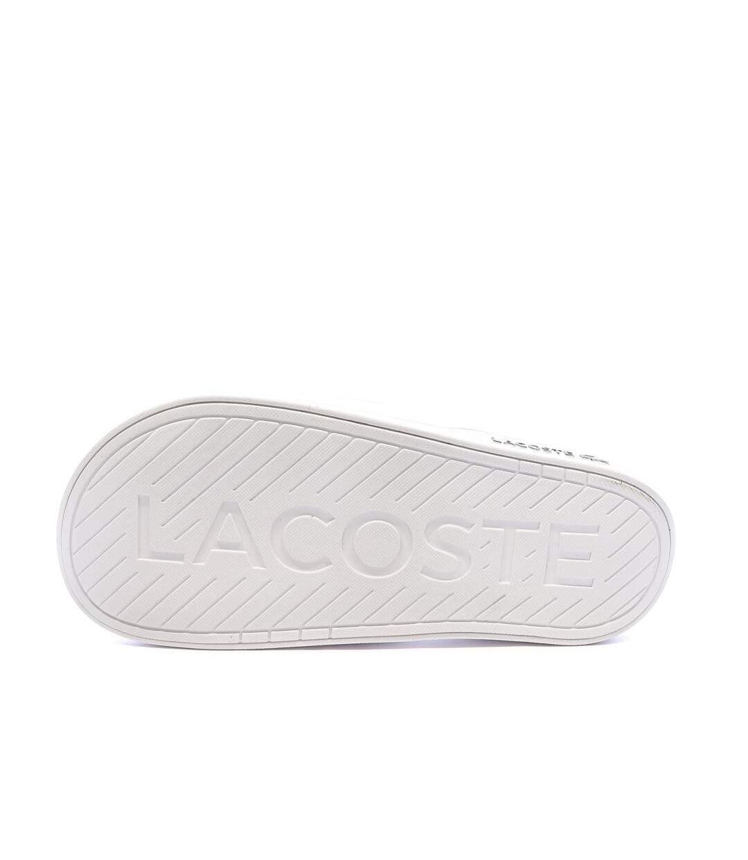 Claquettes blanches lacoste serve slide dual-2