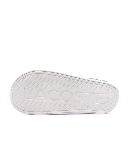 Claquettes blanches lacoste serve slide dual