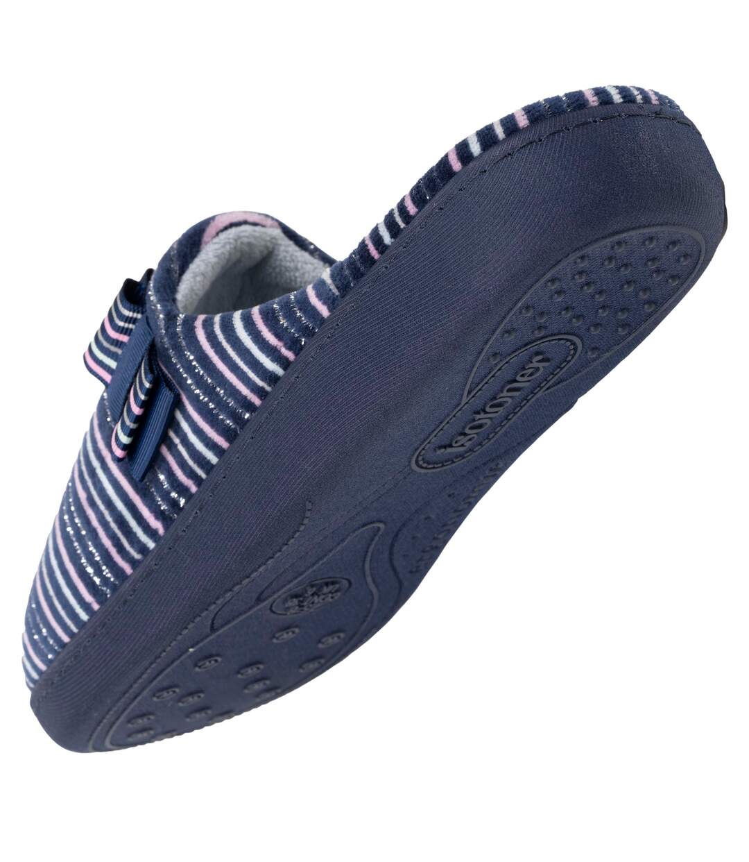 Isotoner Chaussons Mules femme velours semelle ergonomique-5